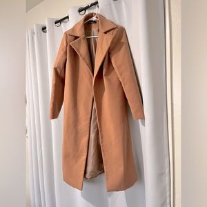 Auxo Women’s Long Sleeve Trench Coat Open Front